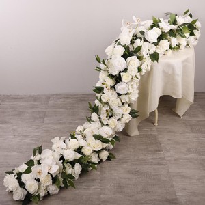 Artificial Table Runner Flower Wedding Flower Wall Backdrop Party Decoration for Sale Artificial Wall Flower Wedding Decoration