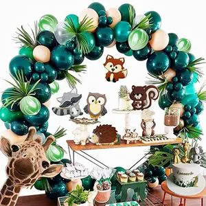 Jungle Safari Theme Party Supplies Green Latex Balloons Garland Arch Kit Birthday Baby Shower Valentine's Day Christmas Gift Toy