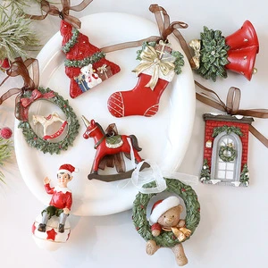 Factory Retro Three-dimensional Christmas Tree Ornaments New Christmas Decoration Resin Pendants Big Gift Decorative Bags