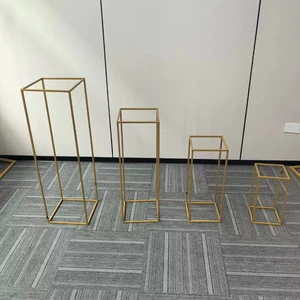 SPR Tall Gold Iron Simple New Arrival Wedding Table Flowers Ball Stand Pedestal Flower Pillars for Wedding Decoration