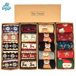 Warm Christmas Socks For Women Thick Fuzzy Fleece Plush Top With Gripper Soles Non Slip House Booties Holiday Gift Sets
