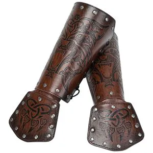 Medieval Gothic Armor Wide Cuffs Bracers Punk Warrior Renaissance Pirate Knights PU Leather Lace-up Wristband