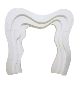 Rare Customized Luxury Event Backdrop Stage Decor White Wave Arch Acrylic Wedding Stage Decoration Supplies