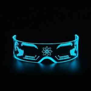 2024 Hot Sales LED Light Technology Glasses New Year Party Supplies Light Acrylic Goggles Atmosphere Props