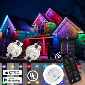 Smart Control IP68 Waterproof 12V Aluminum Track Led Pixel Point Light 30MM UCS2904 Outdoor Permanent Holiday Christmas Lights