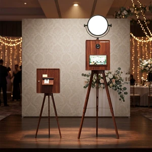 Portable Standing Retro Dslr Vintage Photo Booth Machine Wood Photo Booth Machine With Camera And Printer