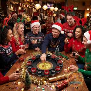 16pcs Metal & Acrylic Shot Roulette Drinking Game Set for Diwali Easter Parties-Adult Night Fun with Spin Sip Laughter