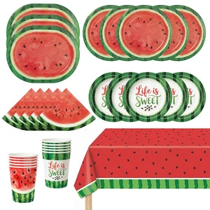 Watermelon Theme 10-person Party Tableware Set for Birthday Party Decoration