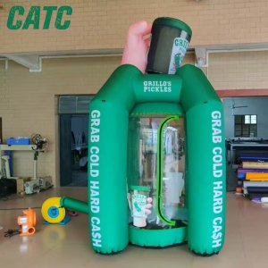 CATC Inflatable Cash Cube Booth For Party Games Oxford PVC Inflatable Money Machine For Outdoor Entertainment
