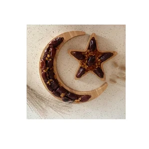 Moon shaped Dates Fruits Serving Tray Mubarak Decorations Table Decorations Supplies Customize packing products