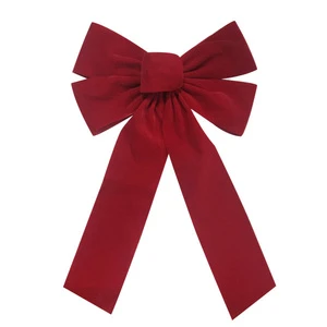 Christmas Tree Red Big Velvet Ribbons and Bows