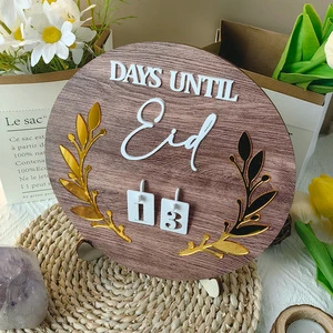 Ramadan Countdown Calendar Eid Wooden Advent Ornaments 2025 Ramadan Kareem Gifts Home Decoration Islam Muslim Party Supplies