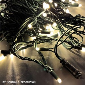 LED Christmas String Lights Outdoor Waterproof Extendable Warm White Fairy Lighting Garden Wedding New Year Festival Decoration