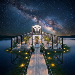 Aluminum Alloy Large Transparent Atrium Church Wedding Tent Four-Season Double Layer Customizable Structure Mobile Banquet Party