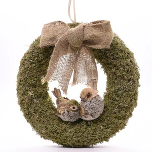 Green Color Natural Material Bird Decor Home Indoor Easter Decoration Easter Wreath