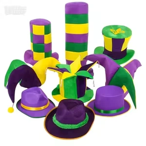 Haiwin Party Costume Festival Novelty Mardi Gras Captain Hat Assortment Funny Party Jester Mardi Gras Hat