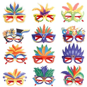 Carnival Decorative Glasses with Colorful Frame for Mardi Gras Party Parade Celebration or Prom Dress up Festive New Design