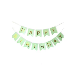 Party Celebration White Happy Birthday Banner Background Thick Holiday Paper Garland