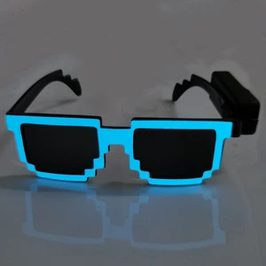 Wireless LED Mosaic Disco Light-Up Glasses Funny Bar KTV Cheer Props for Party Halloween Christmas & New Year Plastic Material
