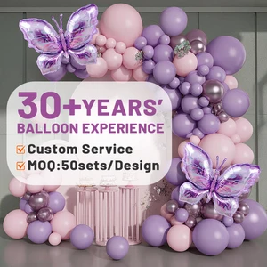 Butterfly Foil Sequin Baby Shower Princess Gender Wedding Purple Pink Pastel Party Birthday Theme Kit Set Balloon Arch Garland