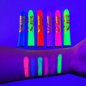 Neon UV Rainbow Glow-in-Dark Crayon Kids Halloween Makeup Face and Body Paint Stick for Children's Age Group