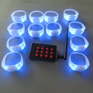 Concert Party Supplies Group Function LED Bracelet RFID DMX Remote Control LED Wristbands Custom Logo