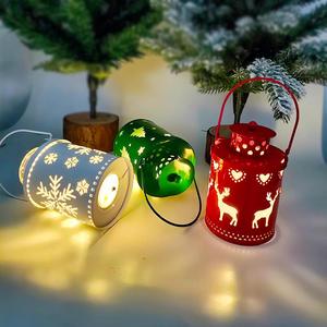 New Iron Art Snowflake Deer Pattern LED Christmas Light, Red/Green/Warm White Festival Decorative Light