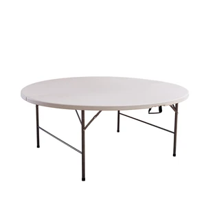 White Round Plastic Foldable Wedding Banquet Table Folding Tables and Chairs For Events
