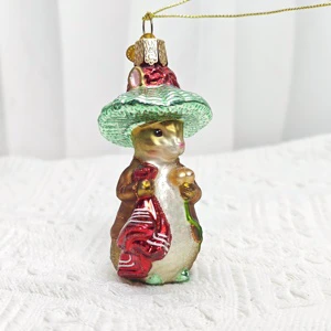 High Quality Handmade Blown Glass Bunny Ornament For Christmas Tree Decoration