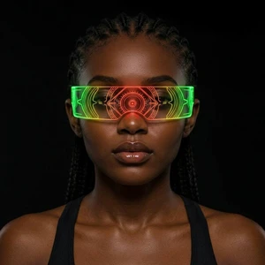 Futuristic LED Luminous Glasses Replaceable Button Battery LED Party Glasses Long Working Time