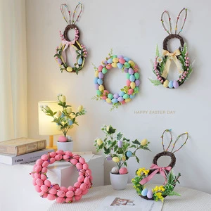 Duoyou Easter Day Eggs Wreath Branch Rabbit Design Wreath Different Design Easter Decorations