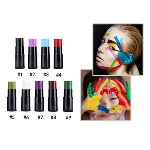 Private Label 9-Color Waterproof Oil Paint Stick for Body Painting Halloween Colorful Makeup Supply