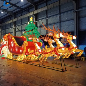 CCFL179 Outoodr Waterproof Christmas Festival Decoration Santa Claus Lantern Santa Elk Light