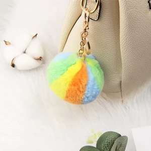 Holiday Gift Plush Keychain Pendant Cute Stuffed Key Ring Bag Charm for Birthday Party Favor Wholesale