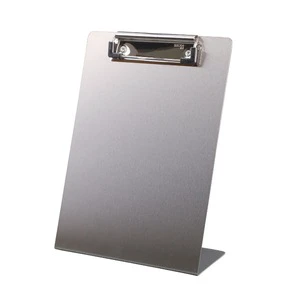 Stainless Steel Desktop Dinner Card Display Table Number Plate Vertical Desk Nameplate Clipboard Ticket Holder