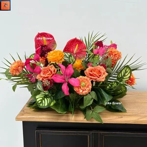 ZIKE Window Display Props Wedding Aisle Decoration Artificial Flowers Floral and Leaves Wedding Decor Table Centerpiece
