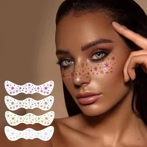 Custom Temporary Women Waterproof Tattoos Inspired Henna Model Glitter Sticker Freckles Stickers Face Tattoo for Festival Party