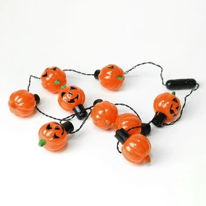 Hot Selling LED Halloween Pumpkin Necklace Factory Price 100pcs MOQ Festive Holiday Mood Party Supplies Decorations