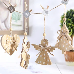 New Arrival Christmas Ornaments Xmas Tree Merry Christmas Wooden Hanging Pendant for Christmas Decorations