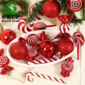 Candy-Inspired PVC Christmas Tree Ornaments Festive Window Hangings and Pendant Decorations Ball Christmas Tree
