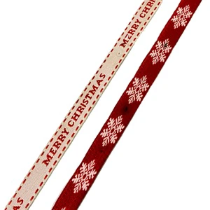 Christmas Gift Wrapping Glittered Metallic Cut Striped Ribbon Holiday Packaging Recycled Double-Sided Crafts DIY Customized