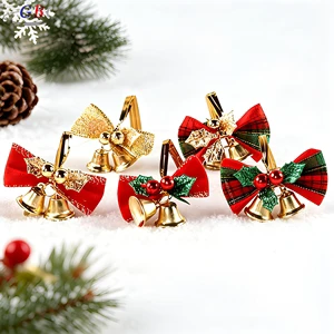 Wholesale 3.5cm Colorful Handcrafted Christmas Ribbon with Bells and Bow for Decoration Trim