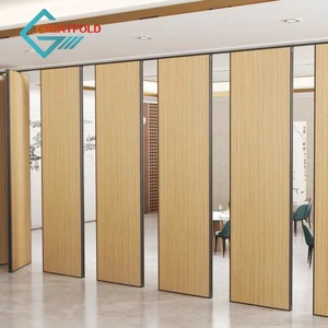 Banquet Hall Operable Wall Sliding Acoustic Room Partition Mobile Dividers Wooden Acoustic Movable Partition Wall For Office Use