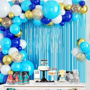 85pcs Blue Birthday Theme Birthday Backdrop Balloon Garland Arch Kits for Birthday Party Decoration Balloons Photo Prop Decor