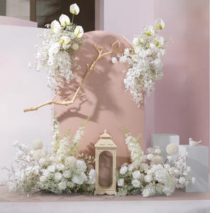 European-Style Wedding Stage Photography Background Floral Scene Decoration with Artificial Flowers