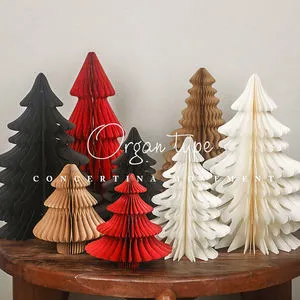 Christmas Tree Decor Xmas Tree Window Display Decoration Paper Baubles Standing Ornaments
