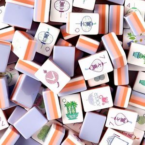 Portable Four-layer Light Purple Laminated Acrylic American Mahjong Indoor Four Player Entertainment game Set