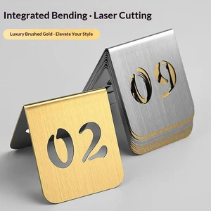 Digital Double-sided Creative Standing Table Number Card for Restaurant Hotel Use-High-end Hollow Seat Waiting Reserving Prompt