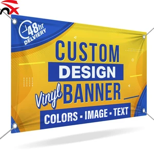 Custom Logo Outdoor Wall Hanging Full Color Printed Advertising Banner Waterproof PVC Vinyl Sign Wedding Backdrop Mesh Banners