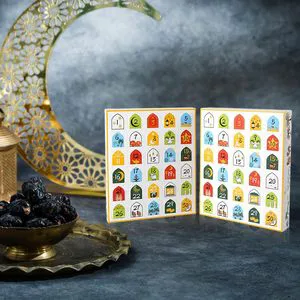 Empty Boxes for 30 Days Eid Mubarak Coutdown Calendar Fillable Ramadan Gift Box Islamic Art Cardboard Number Storage Box